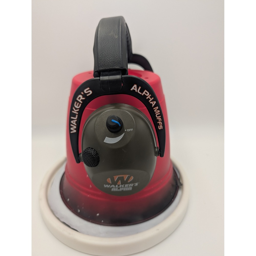Walkers Alpha Muffs Power Electronic Ear Protection Olive Green Hearing Muffs